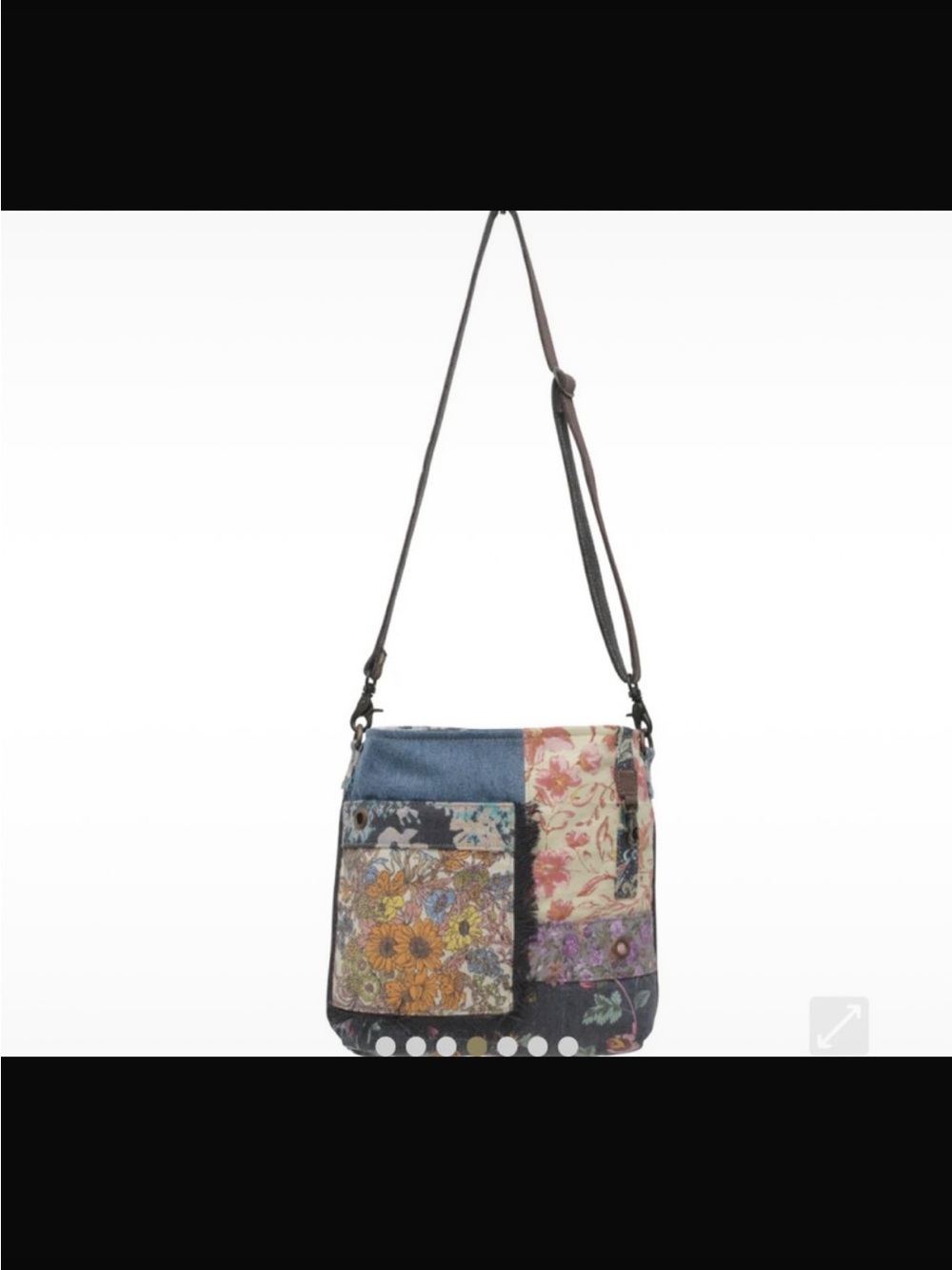 Floral Patchwork Crossbody Bag - Multicolor - Picture 3 of 7